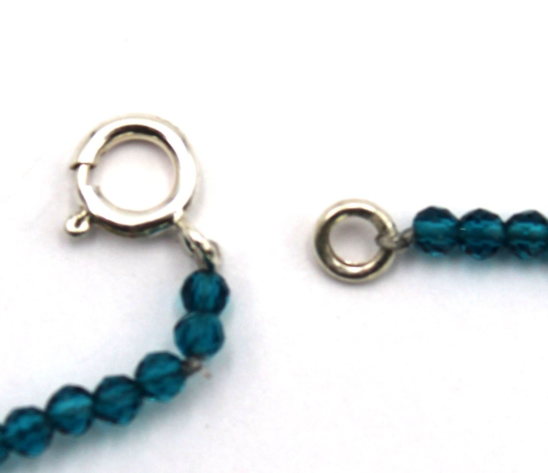 Halskette, blaue Steine sowie Citrin-Anhänger, ca. L-38cm. - Image 3 of 3