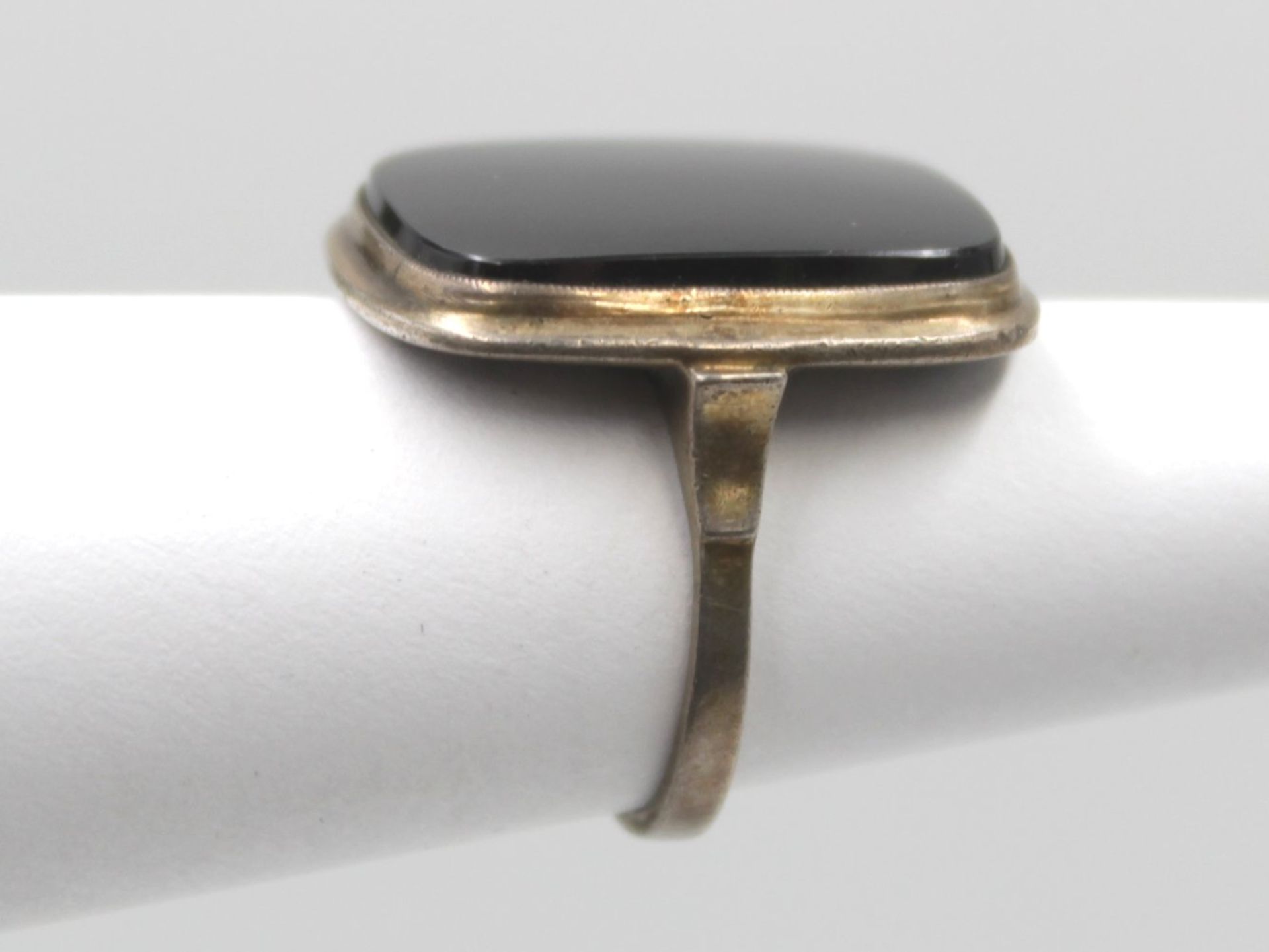 835er Silber-Ring, mit Onyx, ca. 5,5gr., RG 52 - Bild 3 aus 5