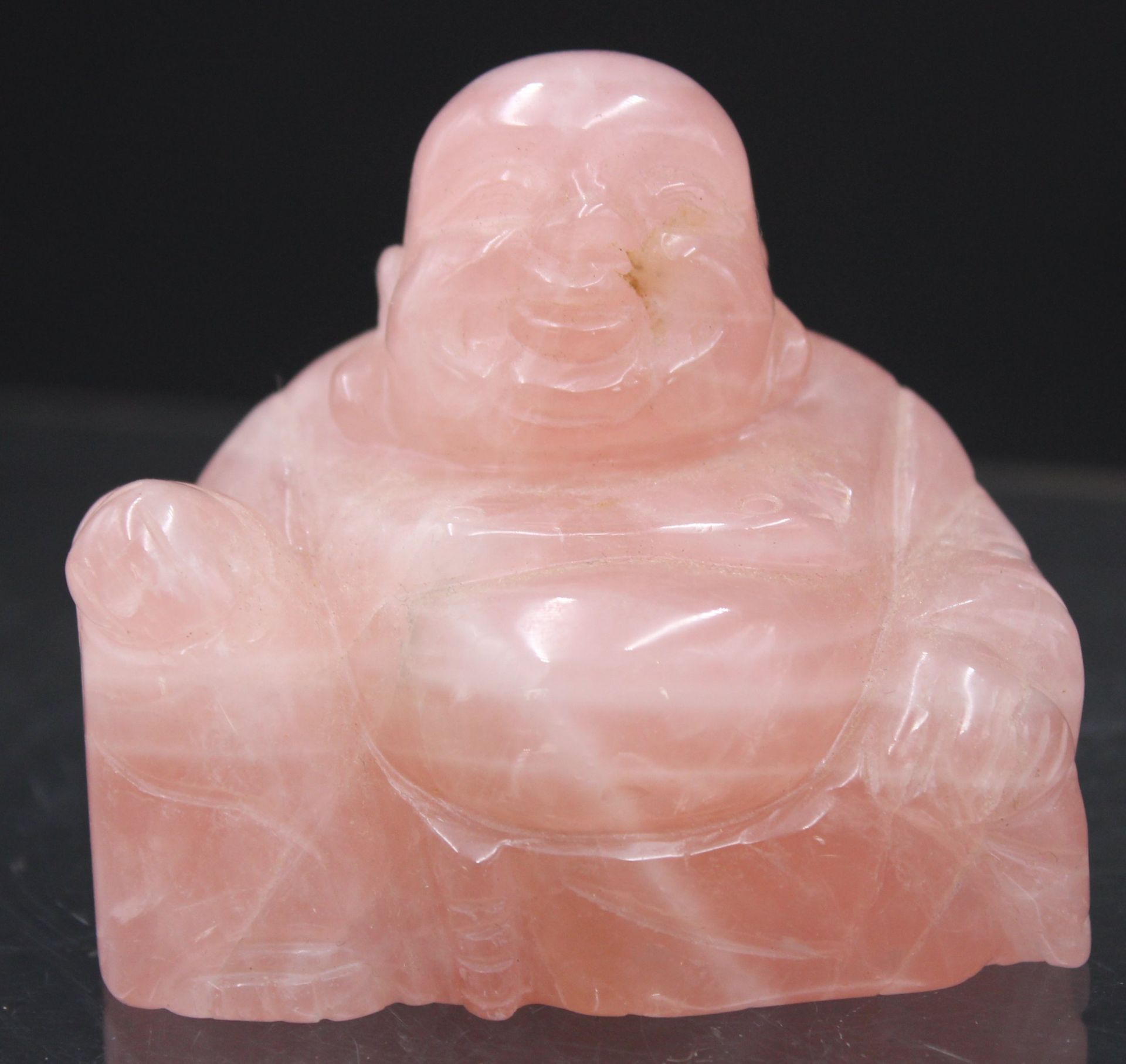 2 diverse Buddha-Figuren aus Rosenquarz, - Bild 2 aus 5