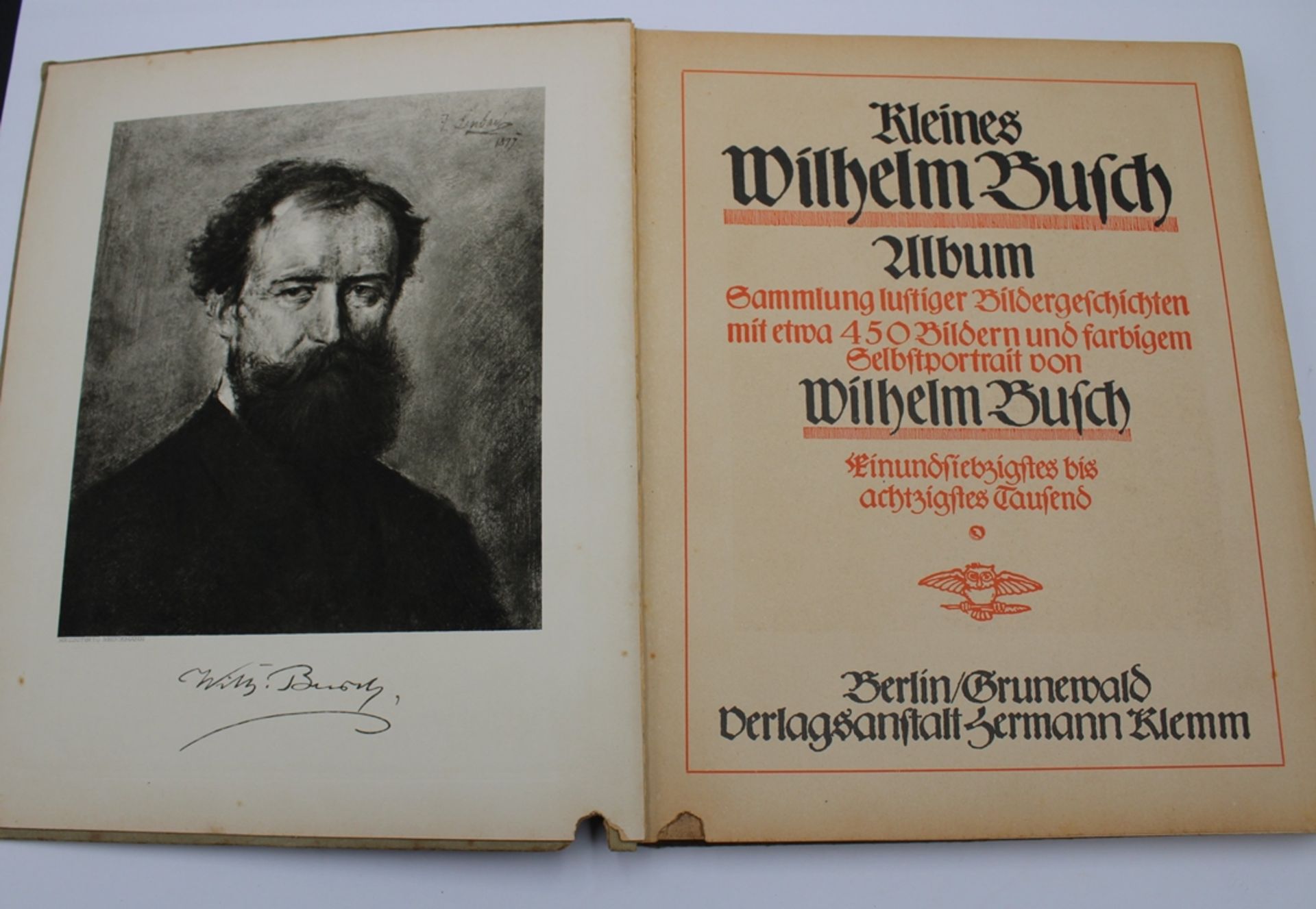 Kleines Wilhelm Busch Album, wohl um 1920, Altersspuren - Bild 2 aus 4