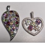 Zwei grosse Silberanhänger-925- mit Farbsteinen, zus. ca. 26 gr