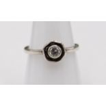 925er Silber-Ring, klarer Stein, 2,4gr., RG 57