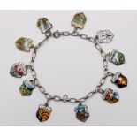 Bettelarmband, Silber, 3x Charms versilbert, zus. ca. 12,9gr.