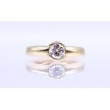 750er GG Solitär Ring mit einem Brillant von ca. 0,7ct., 13,1gr., RG 54