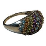 Goldring-375- mit bunten Steinbesatz, RG 66, 5,4 gr.