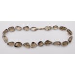 Halskette wohl Rauchquartz, ca. L-51cm