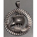 Anhänger, Silber-925- mit Wikinger-Boot D-3,8 cm, 9,1 gr
