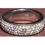 Silberring-925- mit klaren Steinen, RG 53, 5,3 gr.