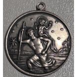 Silber-800- Anhänger mit Hl. Christopherus, D-2,5 cm, 4,1 gr, älter
