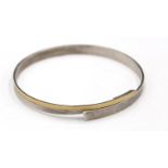 Silber-Armreif, teilw. vergoldet, kl. Brillant, 13,9gr., ca. D-6,5cm