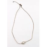 925er Kette mit Zuchtperlen-Flyer, Kette vergoldet, zus. ca. 5,7gr., L-42cm