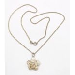 filigraner Anhänger an Kette, je 800er Silber, 5gr., L-44cm, Anh. D-2,5cm