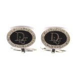 Paar Manschettenknöpfe, Chr. Dior, Modeschmuck, Kopf 1,4 x 1,9cm