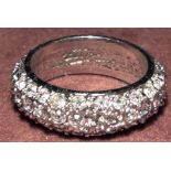 2x Ringe mit klaren Steinen, RG 52,1x versilbert, 1x vergoldet, RG 52, 6,6 gr und RG 57,