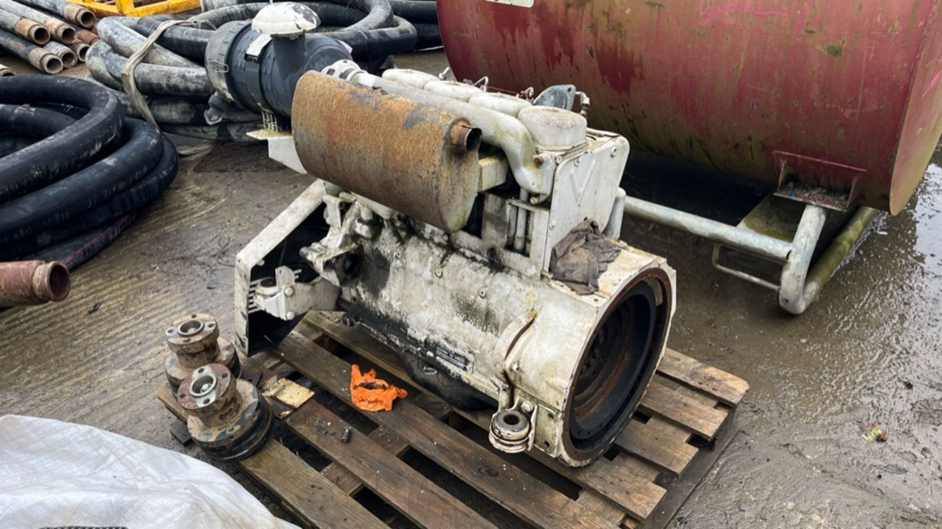 DEUTZ 4 CYL. DIESEL ENGINE, BELIEVED WORKING WHEN REMOVED, PARTS MISSING, ID: PL-15745, RUISLIP - Image 2 of 5