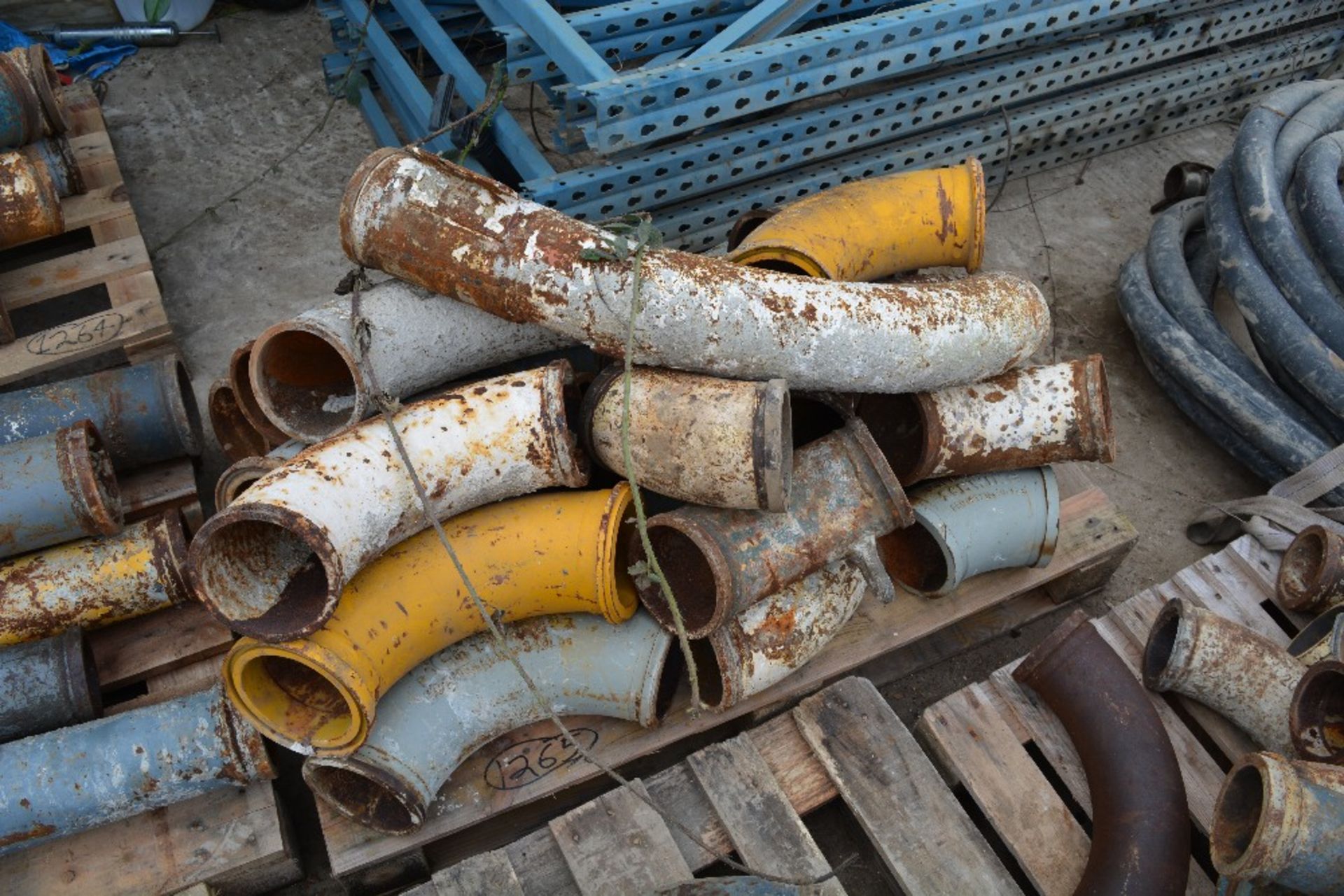 ASSORTED 5'' CONCRETE PIPE ANGLE JOINTS (1 PALLET), ID: PL-15657, RUISLIP PLANT HIRE LTD. *