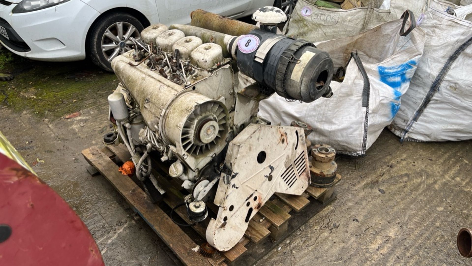 DEUTZ 4 CYL. DIESEL ENGINE, BELIEVED WORKING WHEN REMOVED, PARTS MISSING, ID: PL-15745, RUISLIP