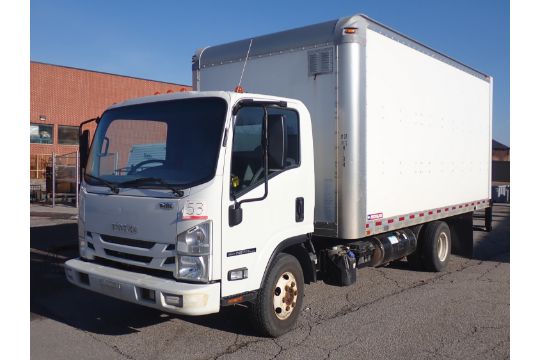 2019 ISUZU NPR HD CAB-OVER BOX TRUCK W/ MORGAN 16'L BOX, ZONE DEFENCE CAMERA SYSTEM, 5.2 DIESEL - Image 1 of 11