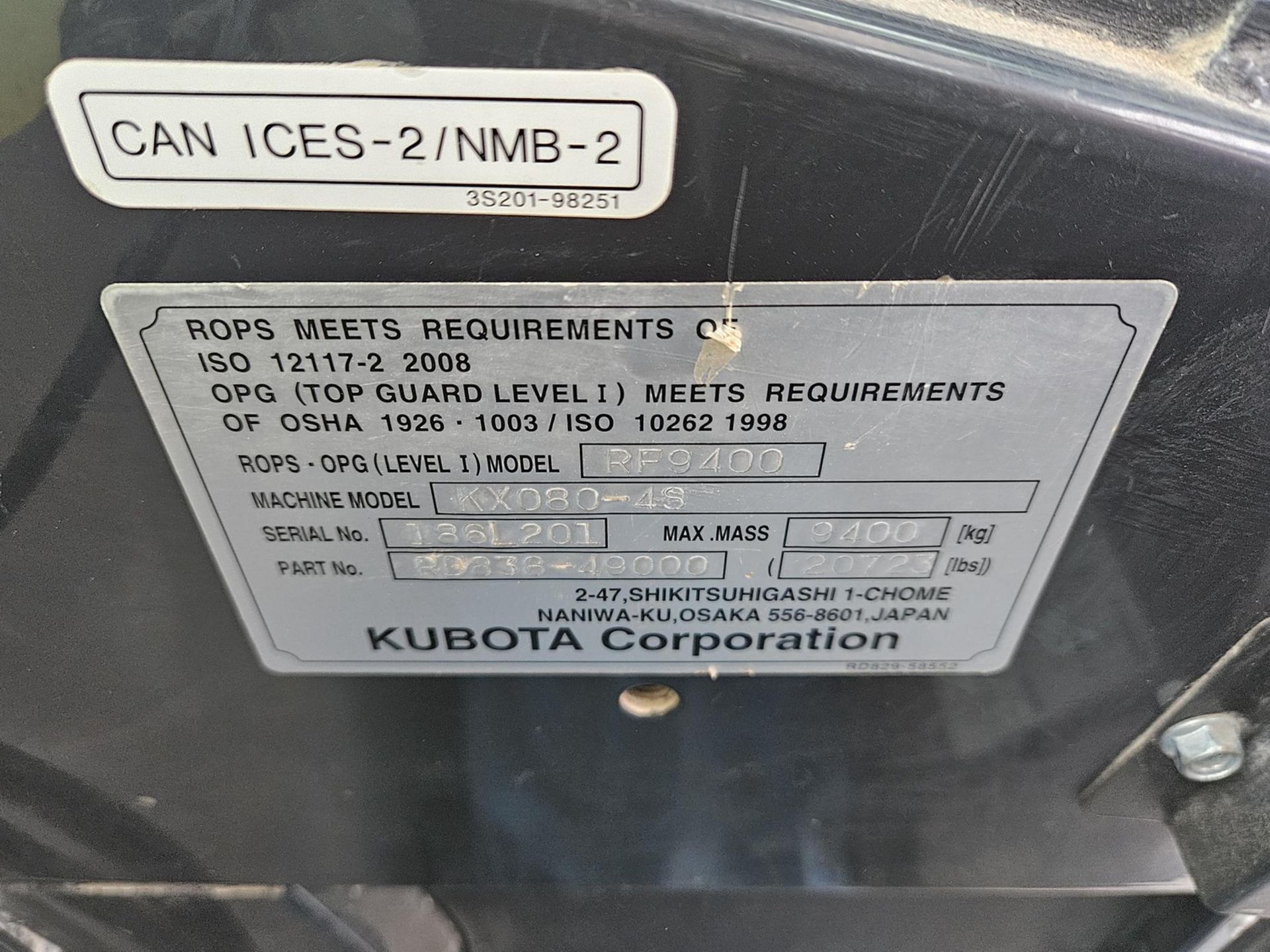 2018 KUBOTA KX080-4, 8-TON CAPACITY CRAWLER EXCAVATOR, S/N 45587 (2,715 HRS) C/W KUBOTA K9987QCT - Image 11 of 13