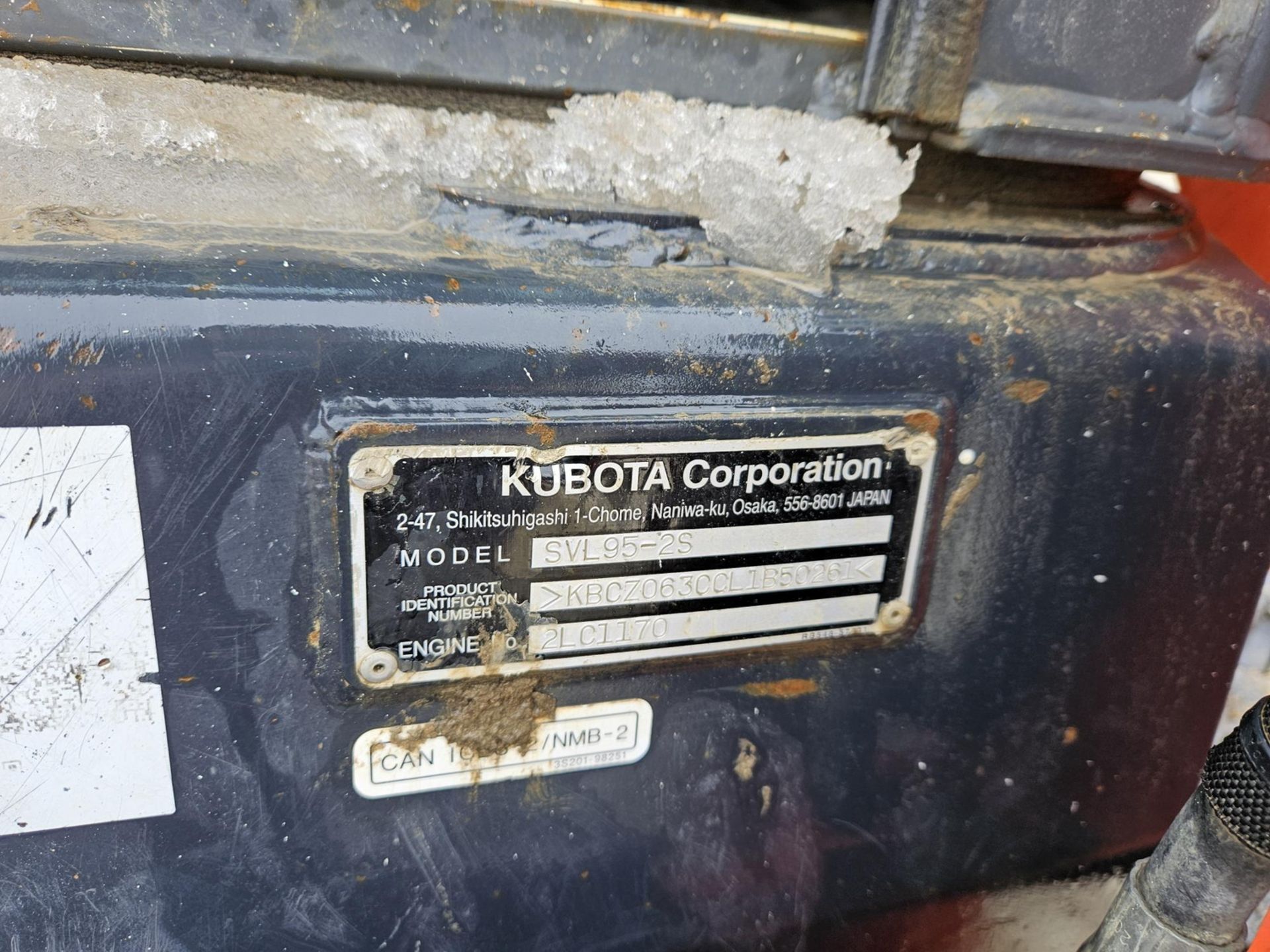 2019 KUBOTA SVL95-2 TRACK SKID STEER LOADER, S/N 50261 (1,882 HRS) C/W KUBOTA S6606 80' BUCKET - Image 7 of 8