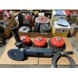 LOT - BOSCH GWS13-50VS ELECTRIC GRINDER W/ GRINDING DISCS & SAND PAPER