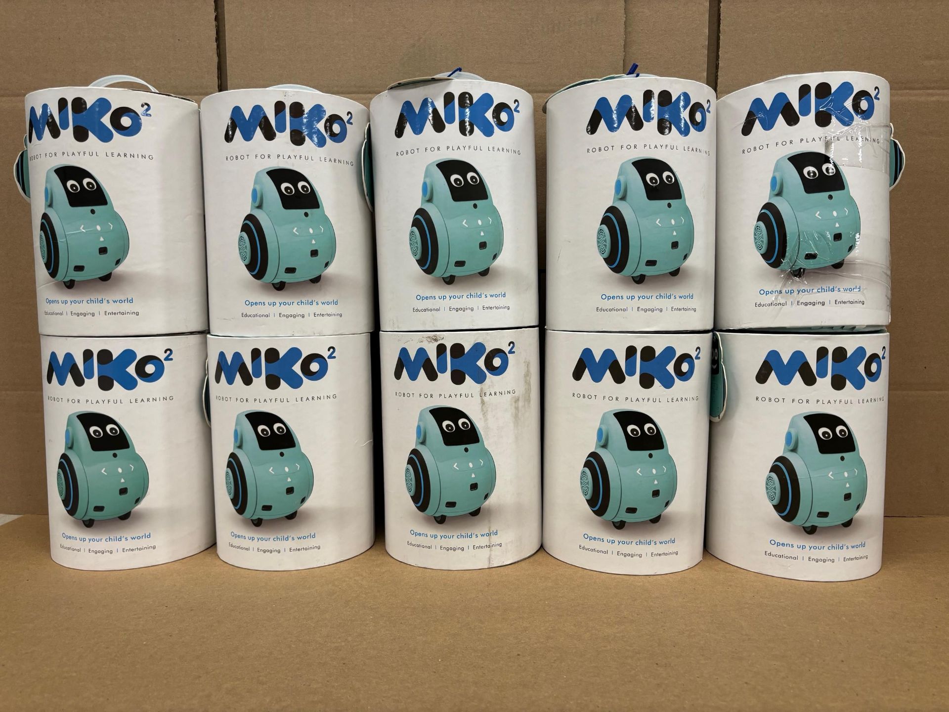 LOT - MIKO 2 ROBOT FOR PLAYFUL LEARNING - BLUE (10 UNITS) (UNTESTED RETURNS ) (MSRP $250 EA)
