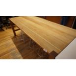 HARVEST STYLE SOLID WOOD DINING TABLE (42"D X 95"W X 36"H)