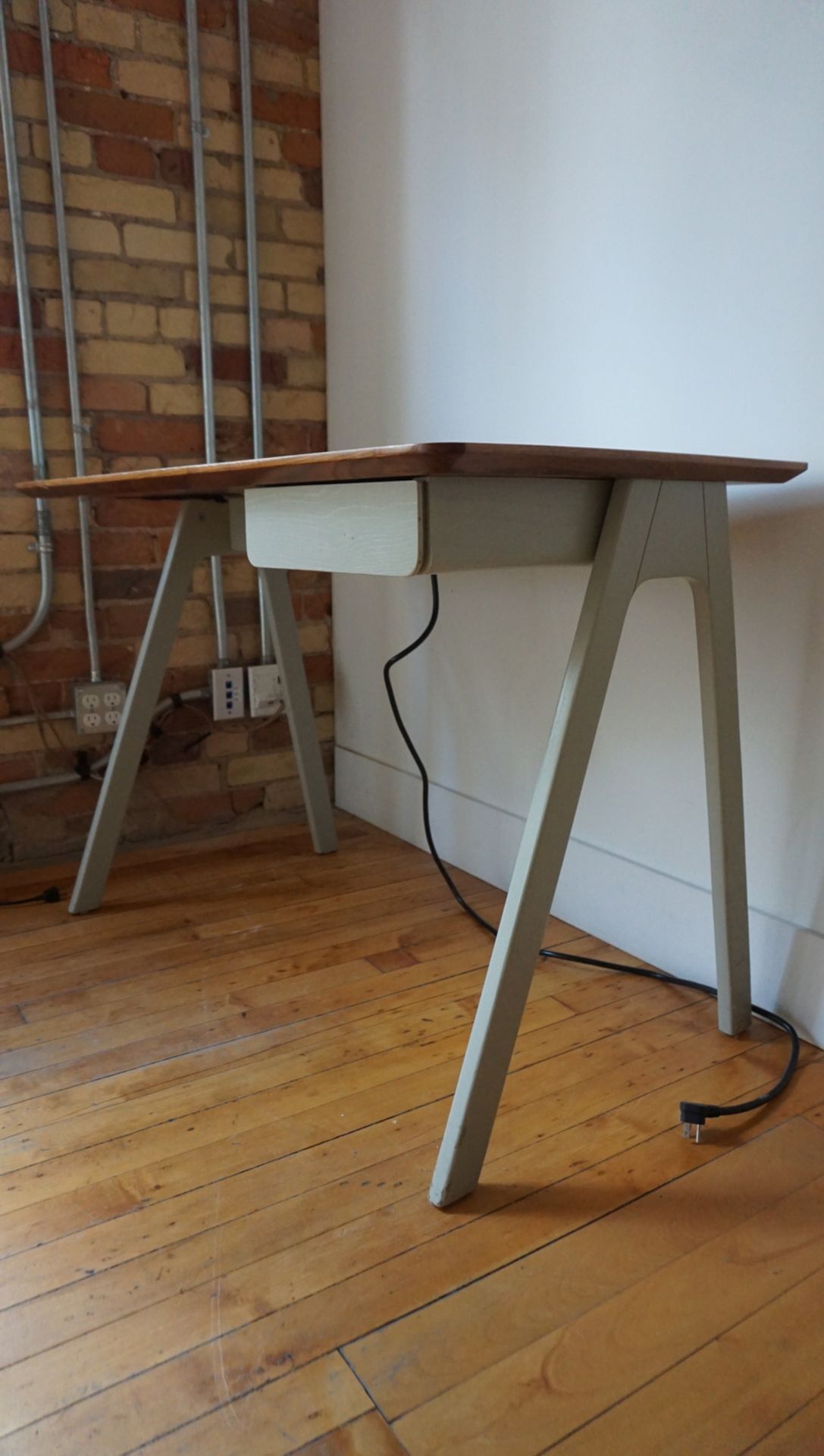 WOOD DESK W/ METAL BASE (42" X 24" X 29.5"H) - Image 2 of 2