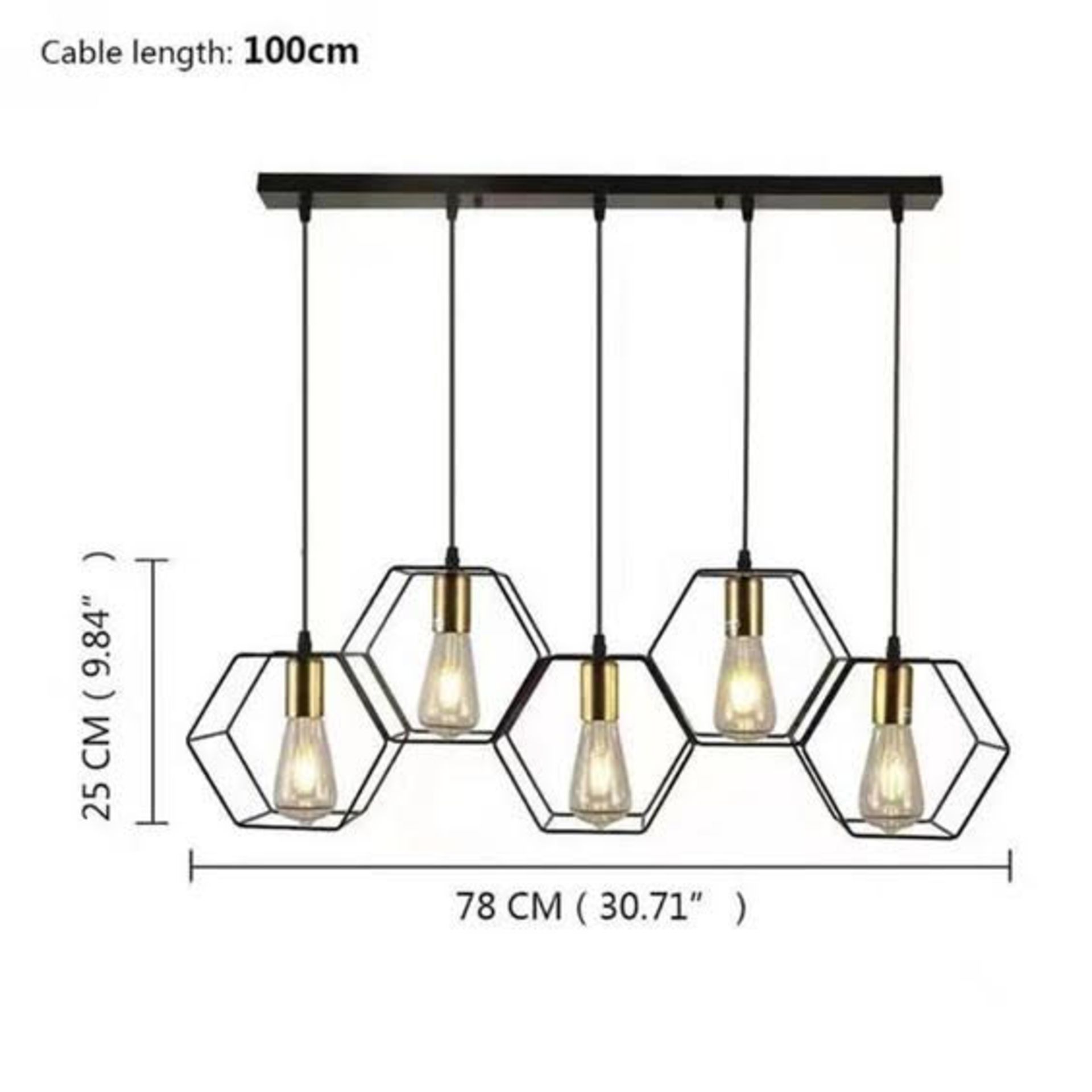 UNITS - HEXAGON LIGHT FIXTURE (79X 26 X 19CM - 2.5KG) (MSRP $350)