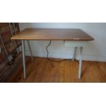 WOOD DESK W/ METAL BASE (42" X 24" X 29.5"H)