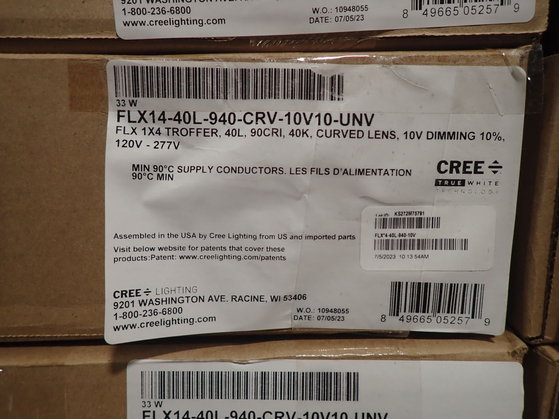UNITS - CREE FLX 1X4 TROFFER CURVED LENS LED LIGHTS (33WATTS) (120-277V)