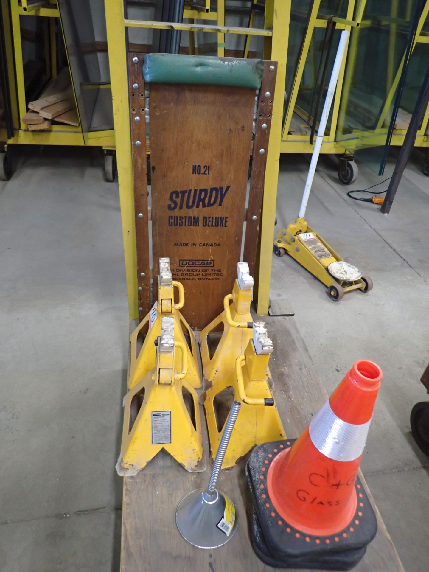 LOT - WILMAR 12-TON JACK STANDS, CREEPER & PYLONS - Image 3 of 3