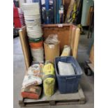 LOT - MASONRY CEMENT W/ PAILS AND SKID