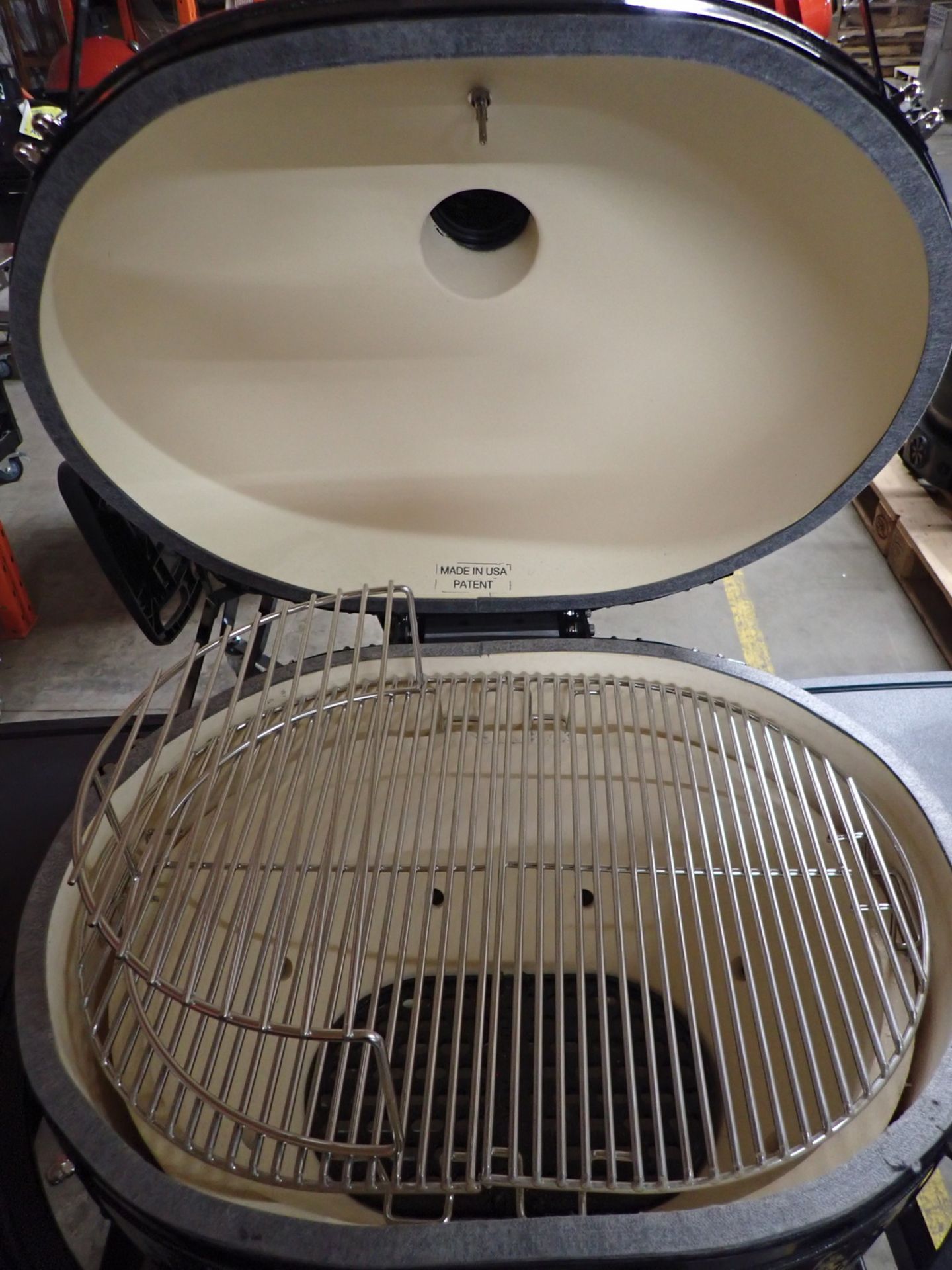 PRIMO PGCXLH OVAL X-LARGE CERAMIC EGG CHARCOAL GRILL & SMOKER C/W HEAVY DUTY PORTABLE STAND (MSRP $ - Image 3 of 4