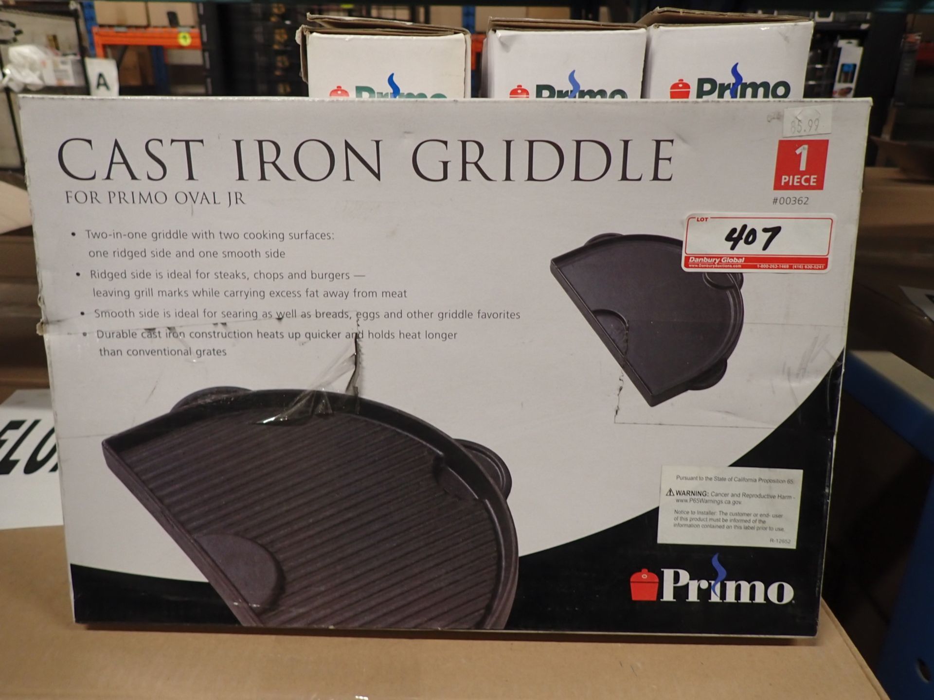 UNITS - PRIMO CAST IRON GRIDDLE FOR OVAL JR (RETAIL $85.99 EA)