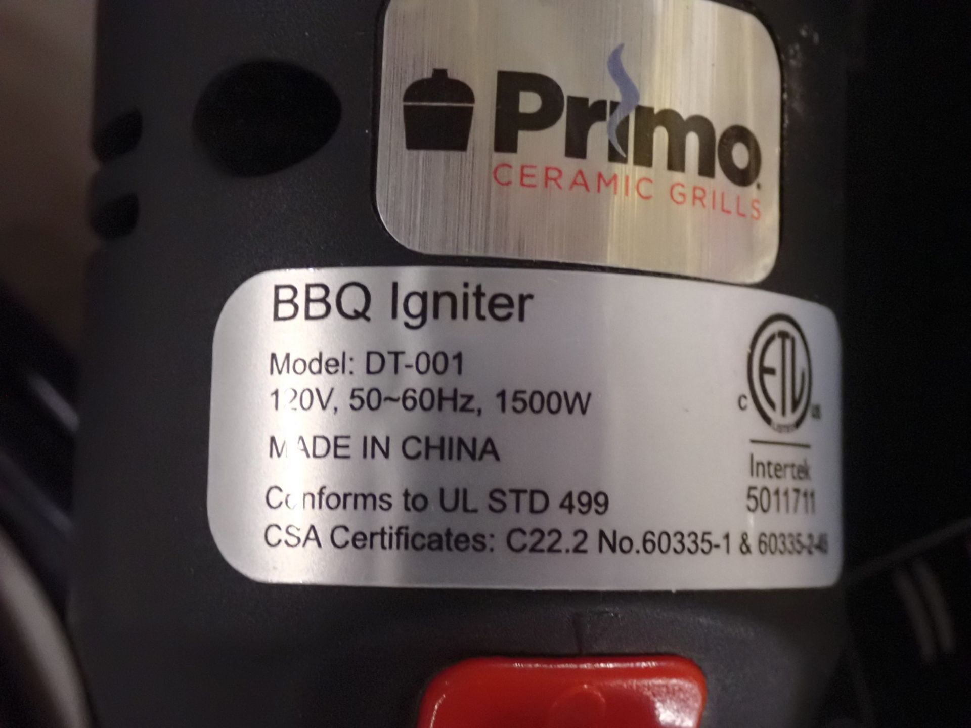 UNITS - PRIMO DT-001 ELECTRIC (120V) CHARCOAL STARTER (MSRP $155 EA) - Image 2 of 2
