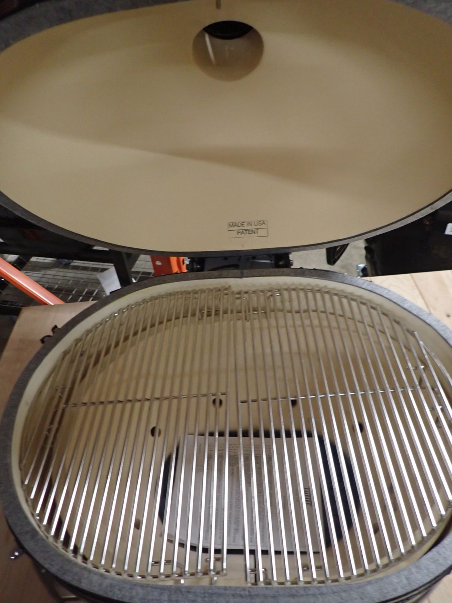 PRIMO PGCXLH OVAL X-LARGE CERAMIC EGG CHARCOAL GRILL & SMOKER C/W CYPRESS PORTABLE TABLE (MSRP $2, - Image 3 of 4