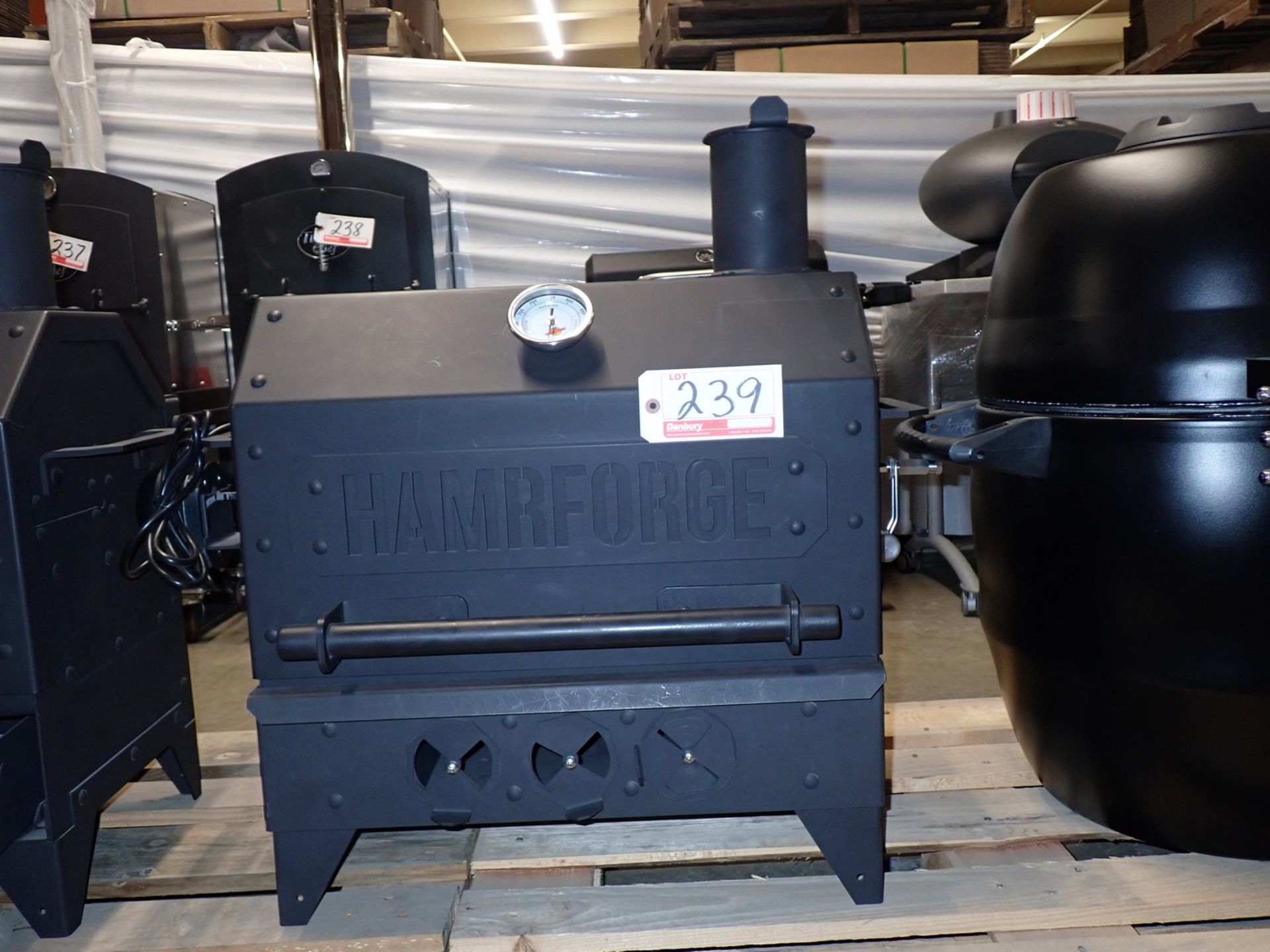 HAMRFORGE OLD IRON SIDES BBQ SMOKER W/ ROTISSERIE (MSRP $1,800)