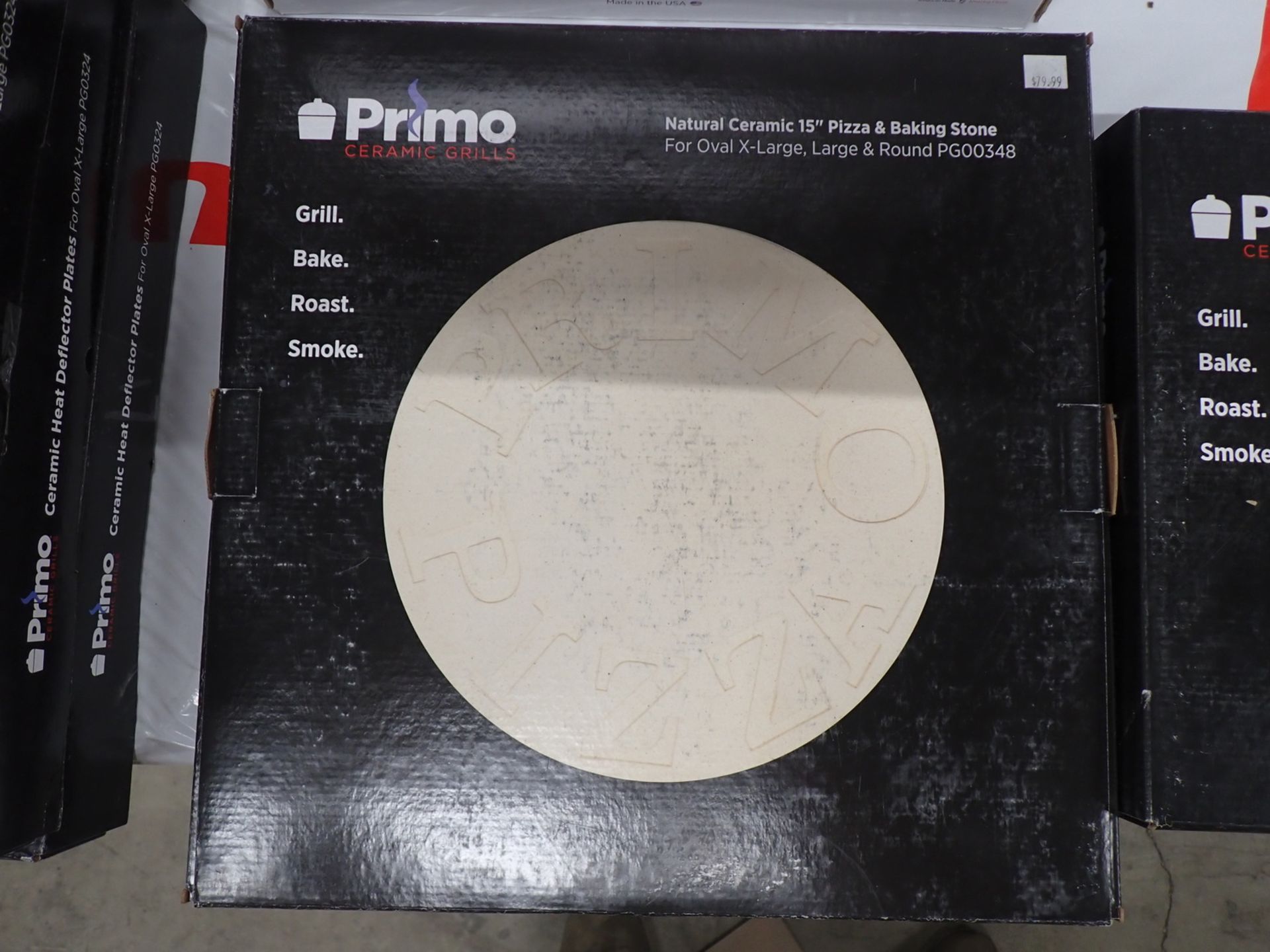 LOT - PRIMO ROUND & OVAL CERAMIC HEAT DEFLECTOR PLATES - (1) 15" XL & (2) LARGE - Image 3 of 3