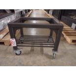 LOT - STEEL ROLLING BASE - 19 X 27.5X 22.5 & ALUMINUM TABLE WITHOUT TOP, 38.5" X 38.5" (2 PCS)