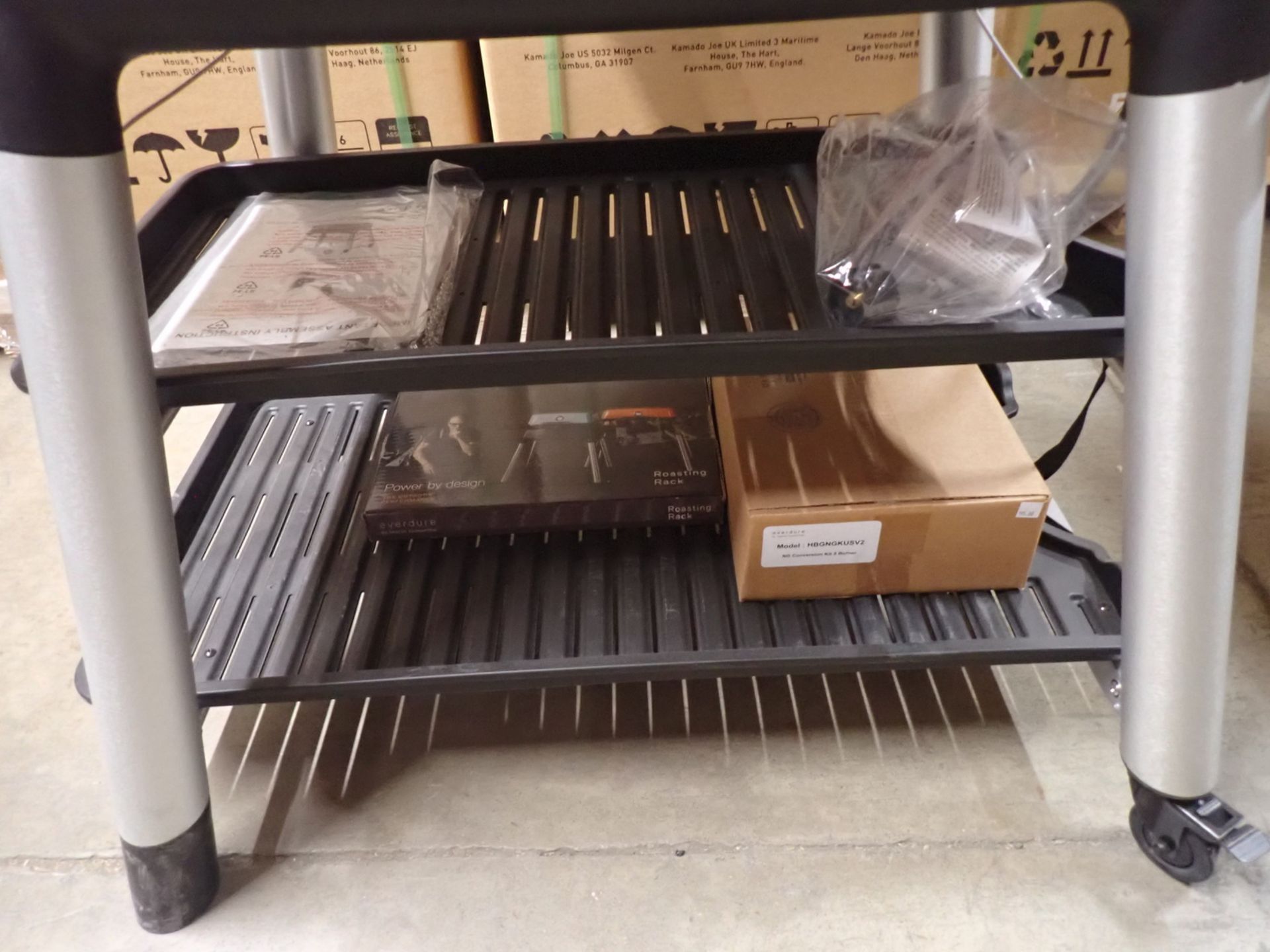 EVERDURE FORCE (HBG2BUS) LT-BLUE 2-BURNER PROPANE BBQ W/ CART (MSRP $ 1,360) - Image 4 of 4