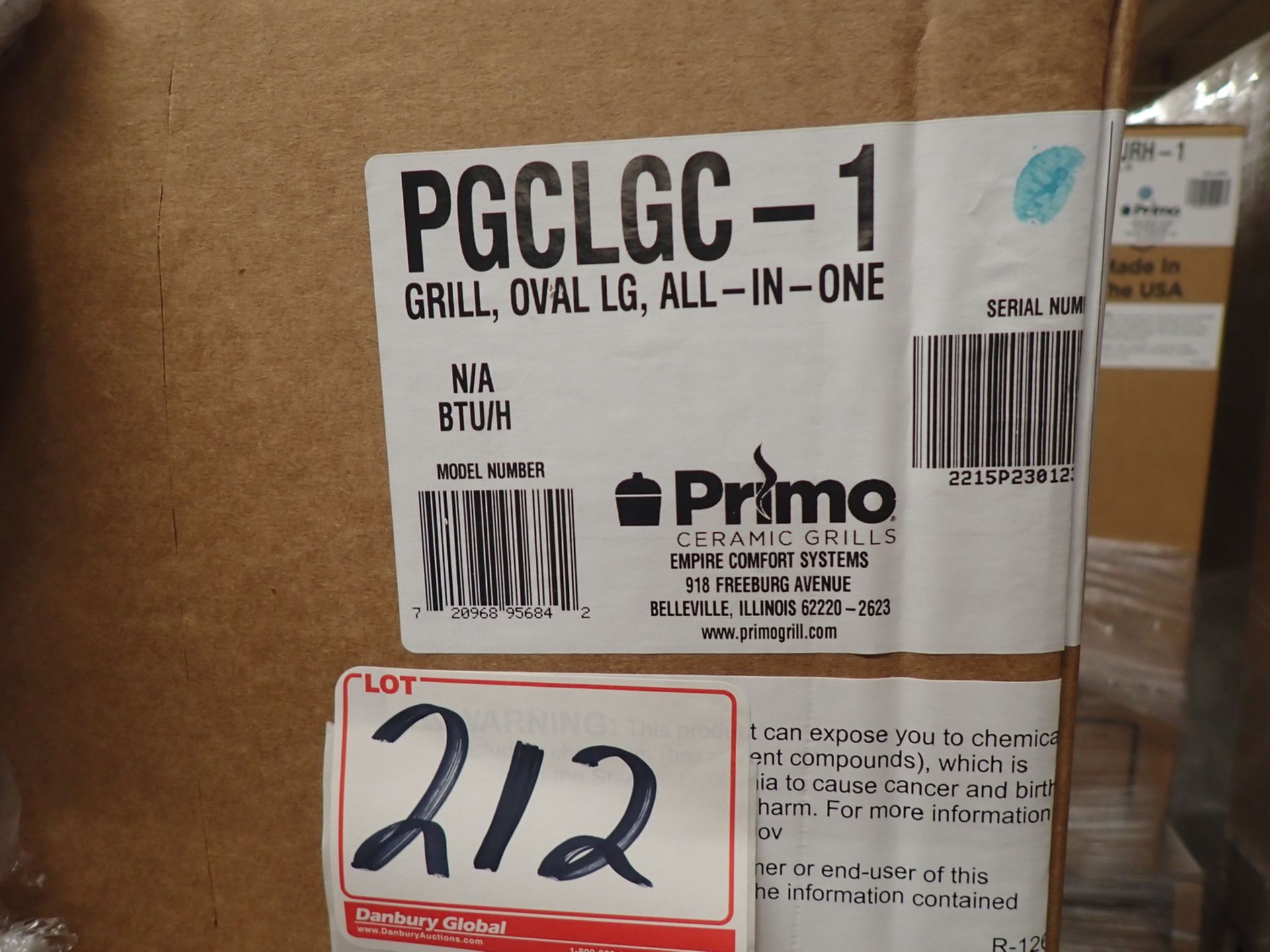 PRIMO PGCLGC-1 OVAL LARGE CERAMIC ALL-IN-ONE CHARCOAL GRILL & SMOKER C/W H/D STAND & SIDE SHELVES ( - Image 2 of 2