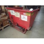 RED STEEL APPROX 4' X 5' X 43"H FORKLIFT SELF DUMPING WASTE BIN