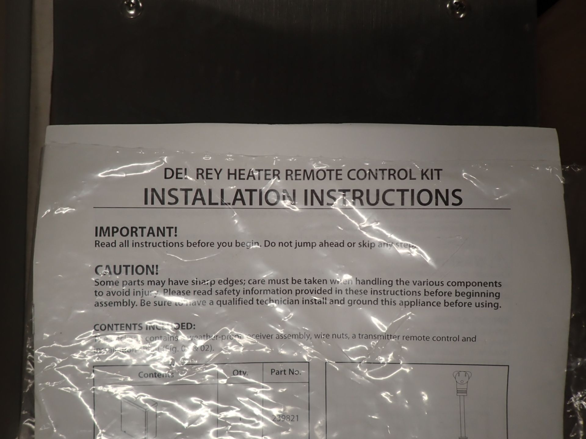 FISHER & PAYKEL DEL REY HEATER REMOTE CONTROL KIT (AS IS - MISSING TRNASMITTER) - Image 2 of 3