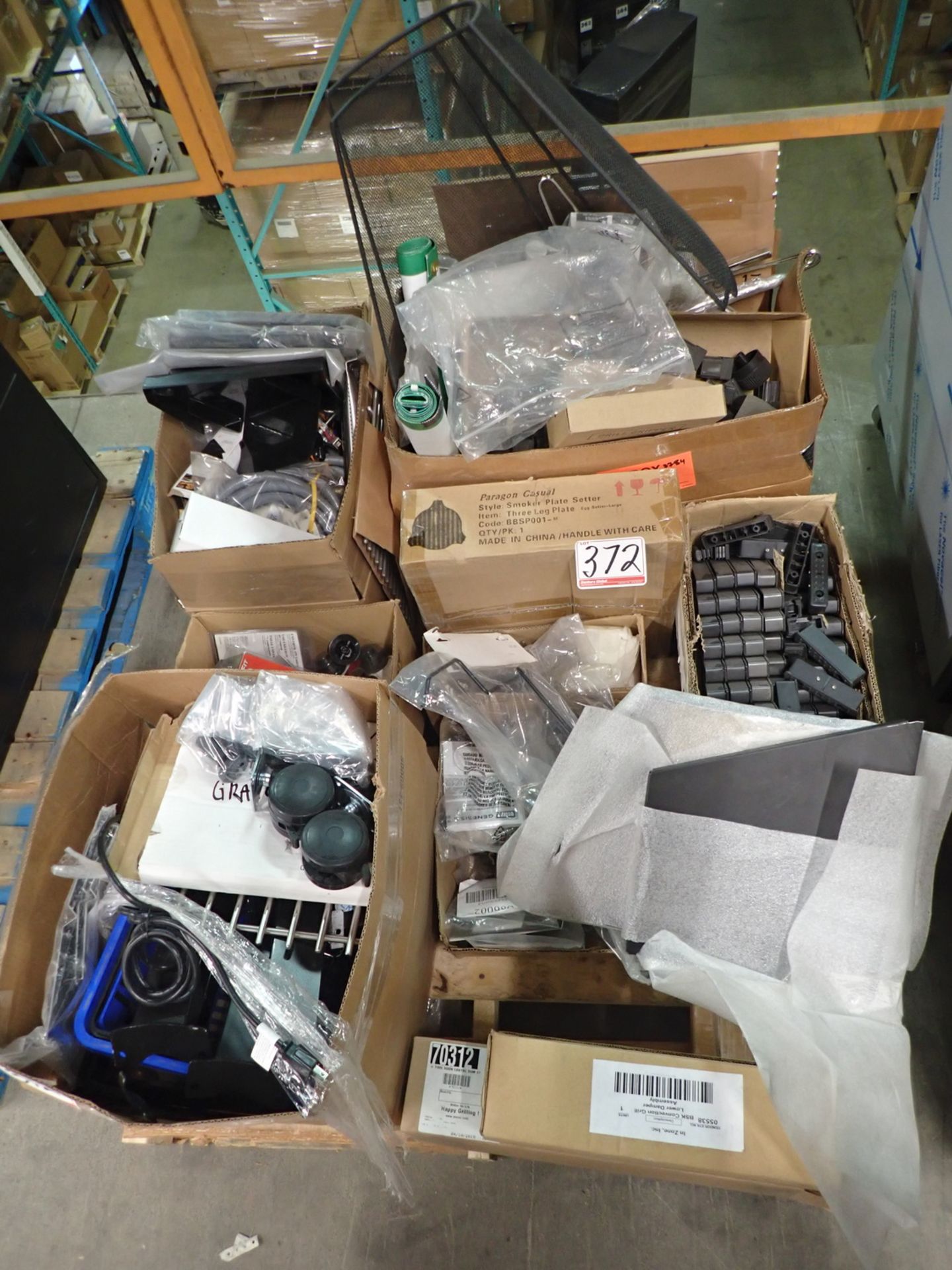 LOT - WEBER, BROIL KING ASSORTED TRAYS, VALVES, GRATES AND MORE