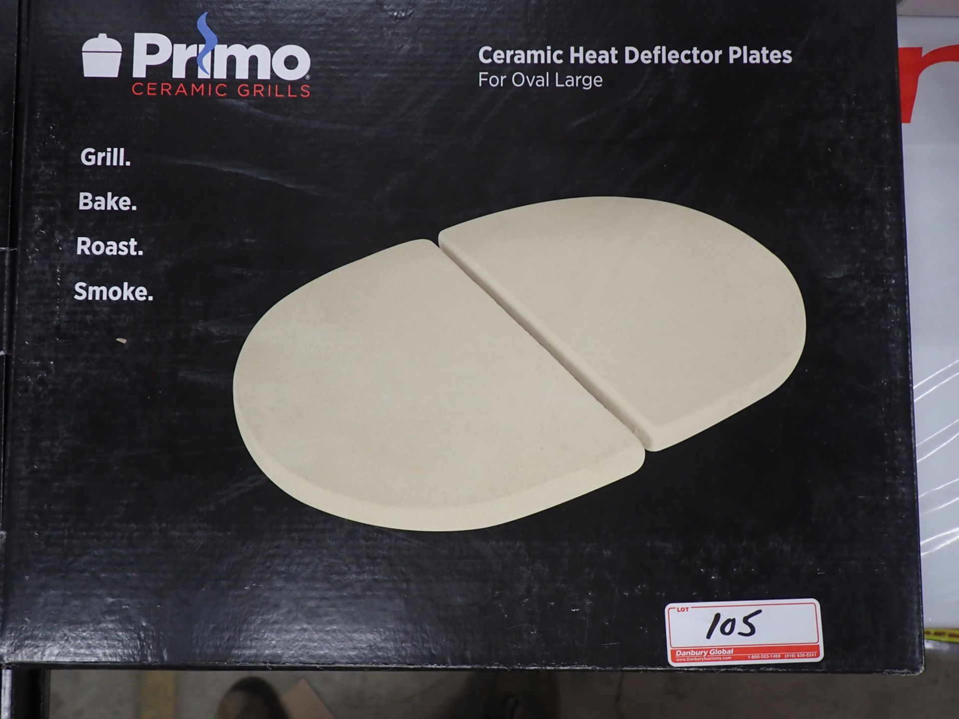 LOT - PRIMO ROUND & OVAL CERAMIC HEAT DEFLECTOR PLATES - (1) 15" XL & (2) LARGE - Image 2 of 3