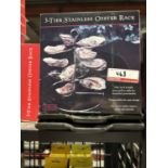 CHARCOAL COMPANION 3-TIER STAINLESS OYSTER RACKS + (1) CHARCOAL COMPANION CERAMIC SEAFOOD RACK
