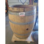 LOT - (2) WOOD BARREL DISPLAYS