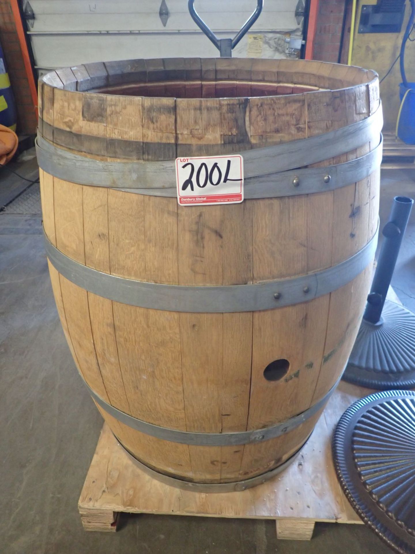 LOT - (2) WOOD BARREL DISPLAYS