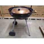 LOT - WEBER 25" CHARCOAL BBQ BASE & BRONZE COLORED LID (PARTS - NOT COMPLETE)